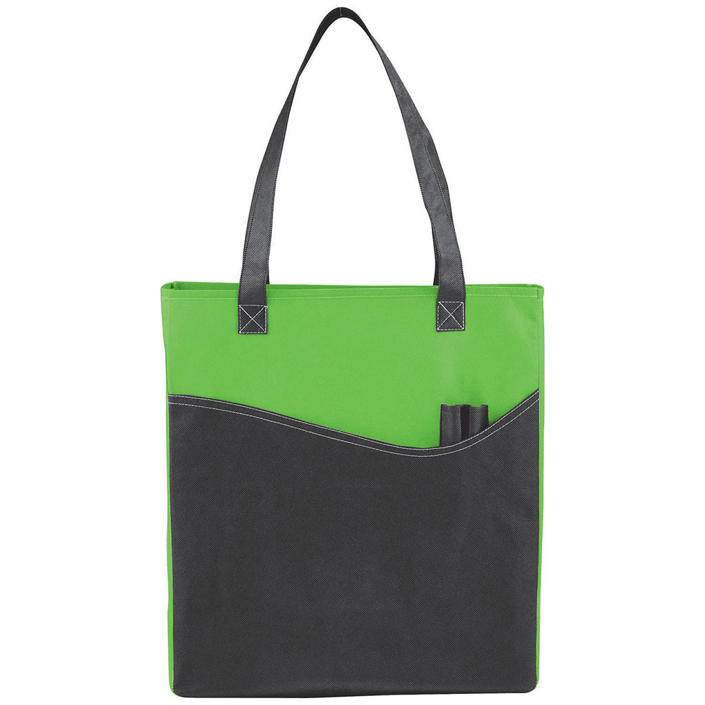 Bullet Lime Green Rivers Pocket Non-Woven Convention Tote