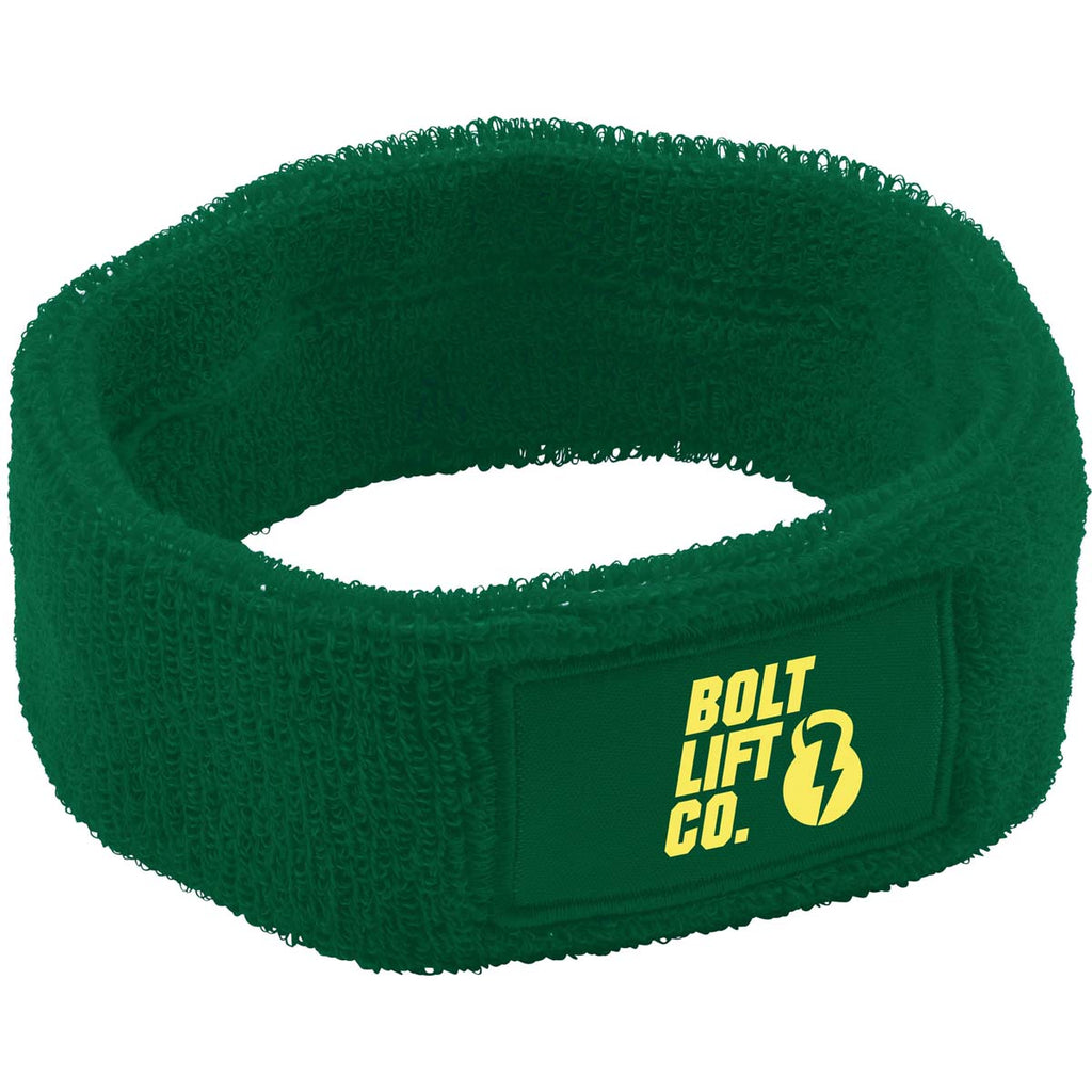 Bullet Green Victory Sweatband with Patch