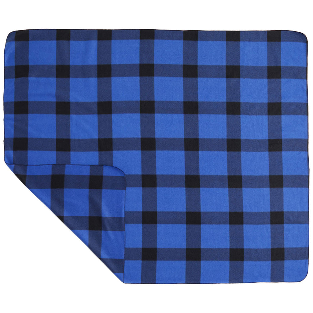 Bullet Blue/Black Buffalo Plaid Fleece Blanket