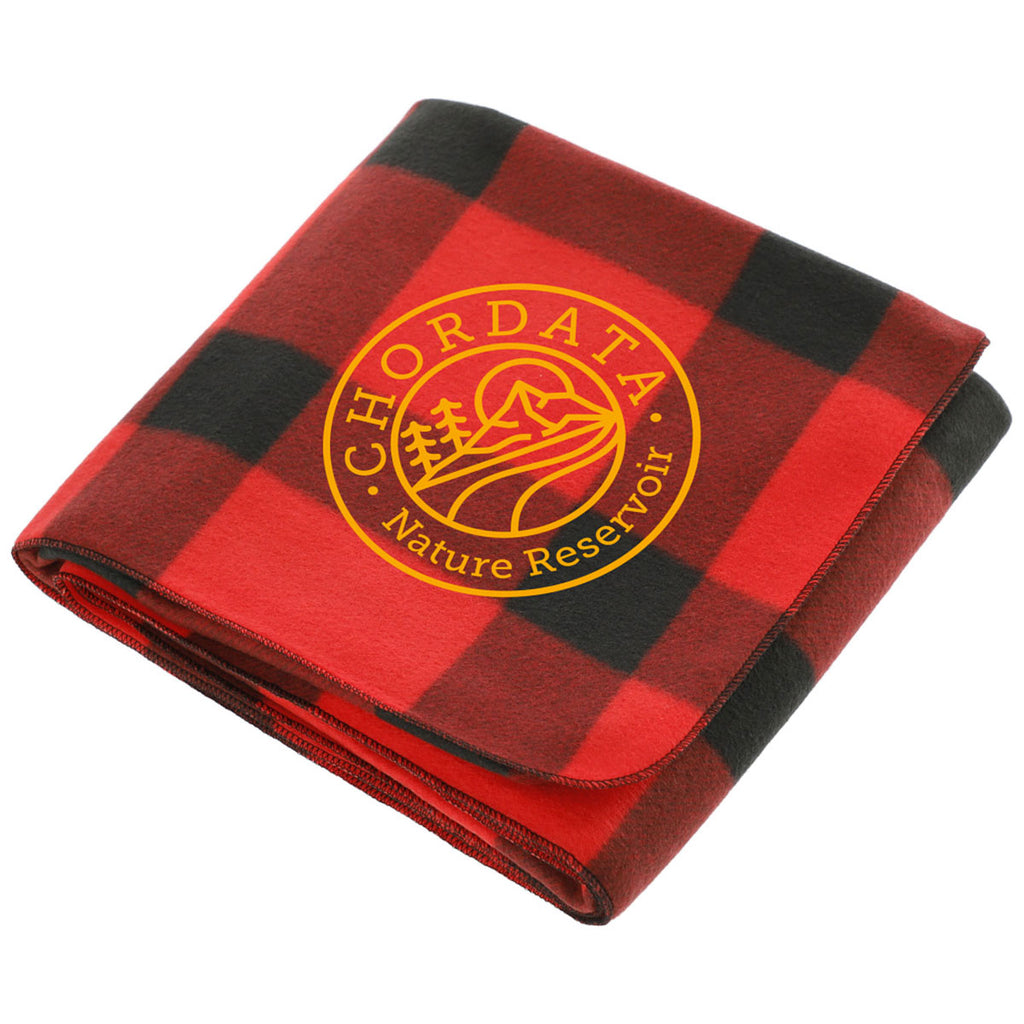 Bullet Red/Black Buffalo Plaid Fleece Blanket