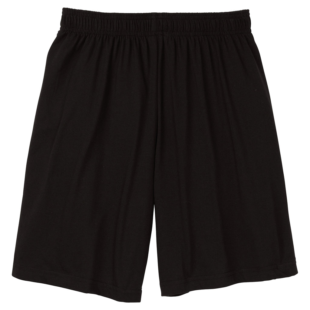 Sport-Tek Men's Black Jersey Knit Short with Pockets