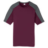 Sport-Tek Men's Maroon/ Iron Grey PosiCharge Competitor Sleeve-Blocked Tee