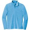 Sport-Tek Men's Pond Blue Heather PosiCharge Tri-Blend Wicking 1/4-Zip Pullover