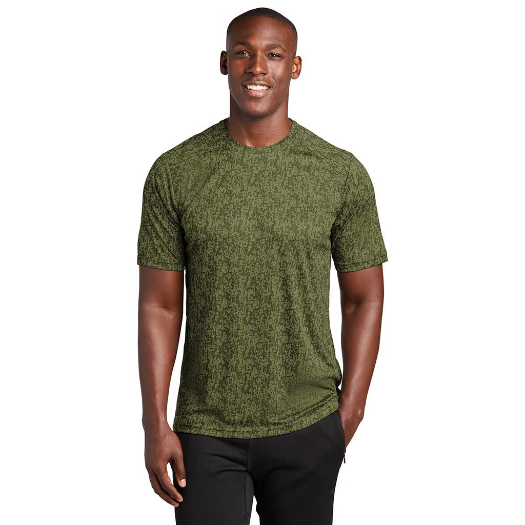 Sport-Tek Men's Olive Drab Green PosiCharge Digi Camo Short Sleeve Tee