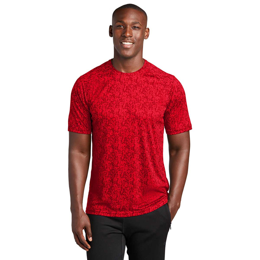 Sport-Tek Men's True Red PosiCharge Digi Camo Short Sleeve Tee