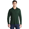 Sport-Tek Men's Forest Green Posi-UV Pro Long Sleeve Polo