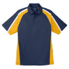 Sport-Tek Men's True Navy/Gold/White Tricolor Micropique Sport-Wick Polo