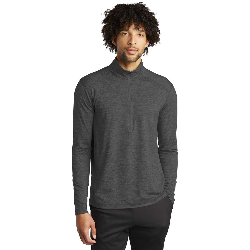 Sport-Tek Men's Graphite Heather Exchange 1.5 Long Sleeve Half Zip