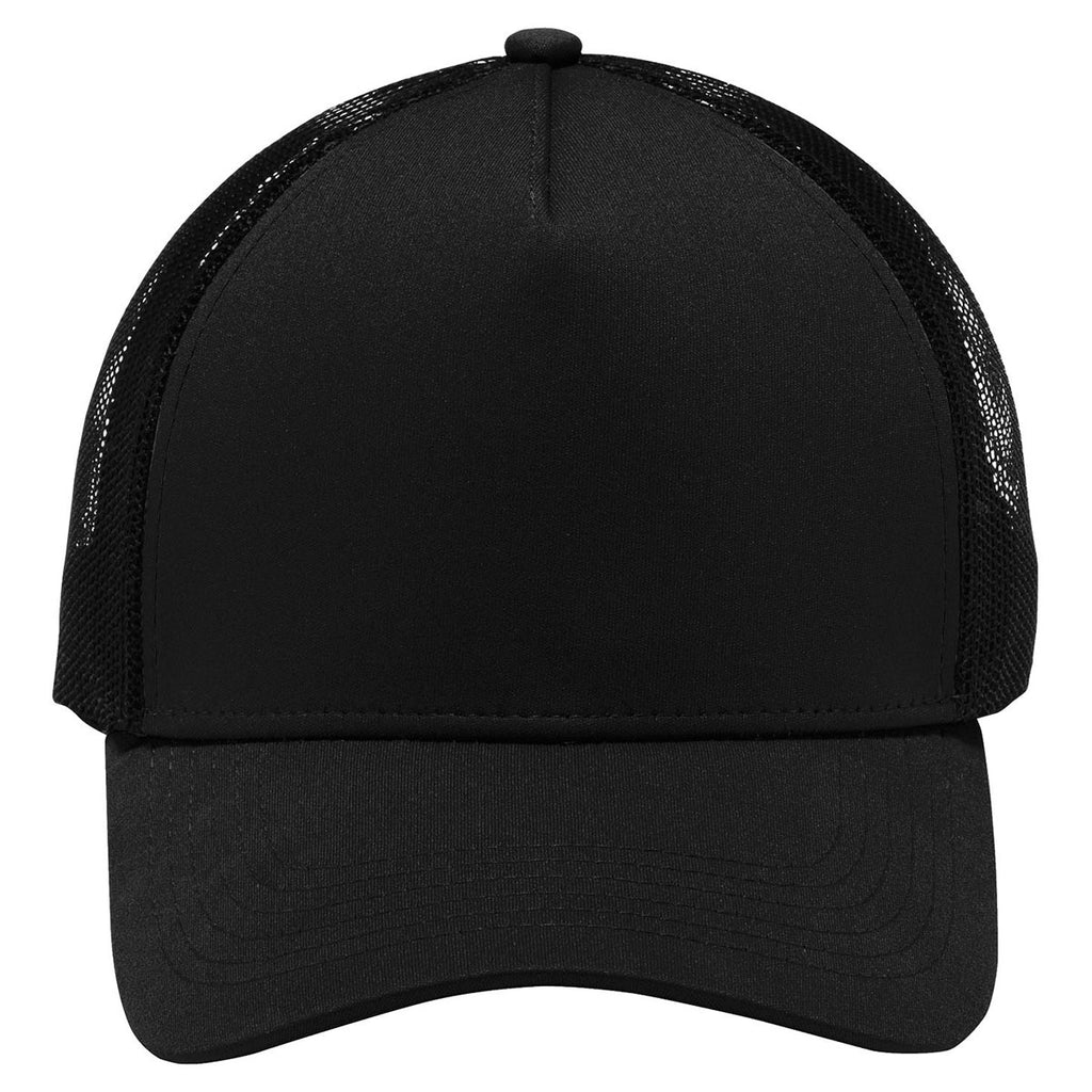Sport-Tek Black/Black PosiCharge Competitor Mesh Back Cap