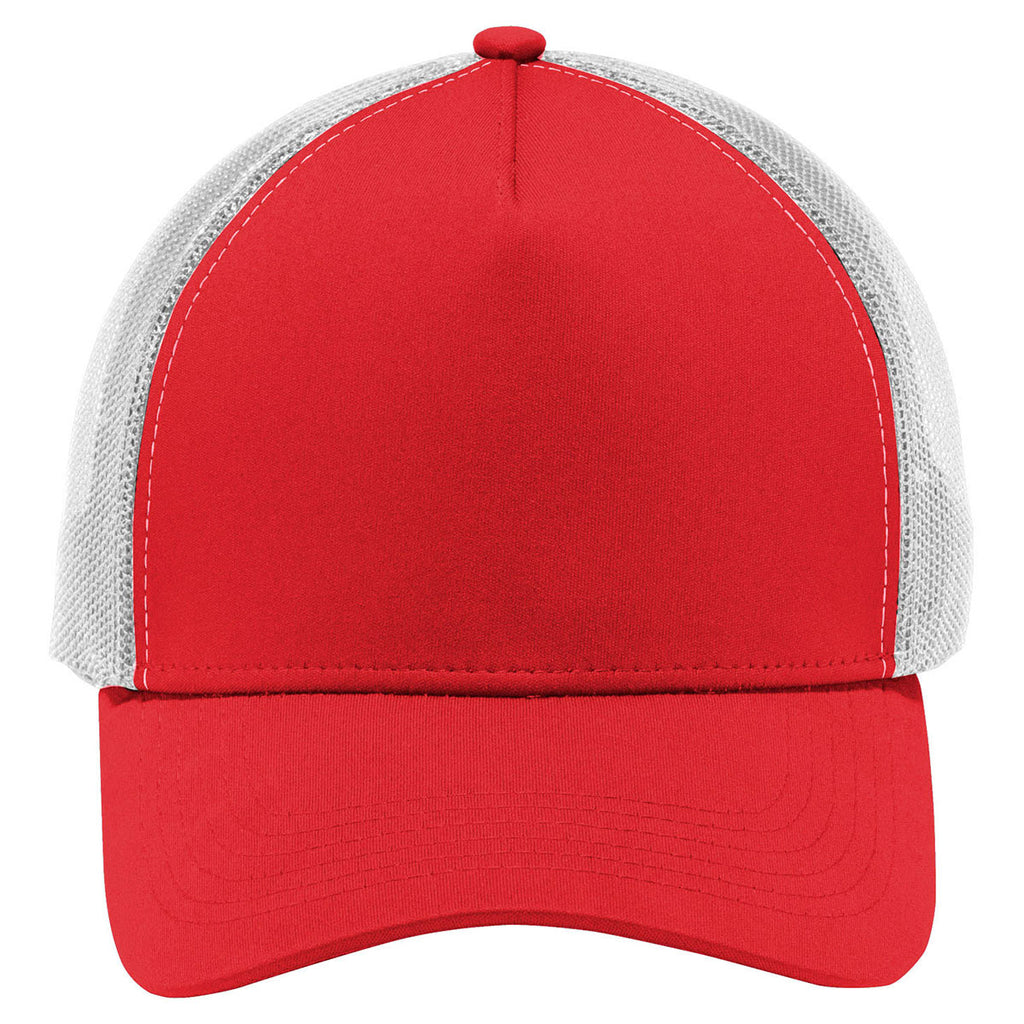 Sport-Tek True Red/White PosiCharge Competitor Mesh Back Cap