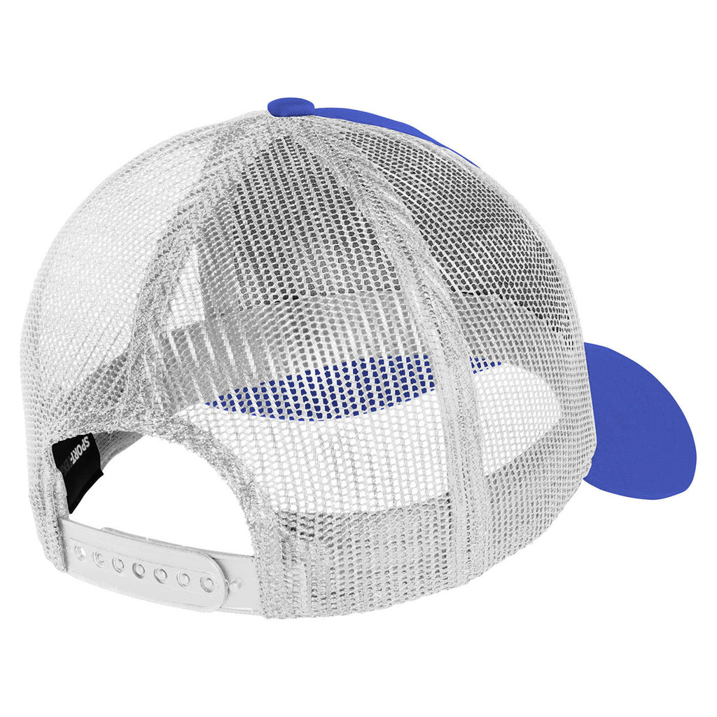 Sport-Tek True Royal/White PosiCharge Competitor Mesh Back Cap