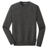 Port Authority Men's Black Marl Marled Crew Sweater