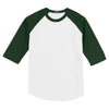 Sport-Tek Men's White/Forest Colorblock Raglan Jersey