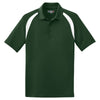 Sport-Tek Men's Forest Green/White Dry Zone Colorblock Raglan Polo