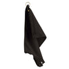 Anvil Black Fringed Fingertip Towel with Corner Grommet and Hook