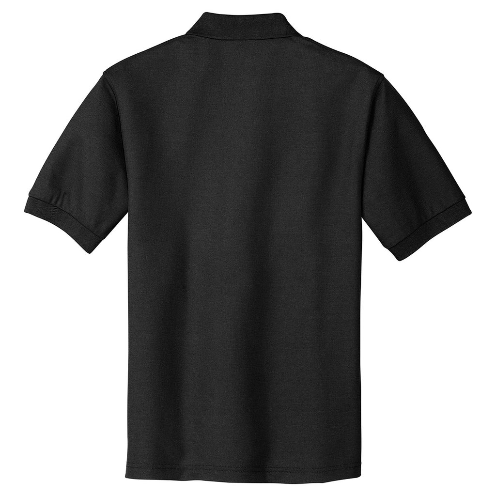 Port Authority Men's Black Tall Silk Touch Polo