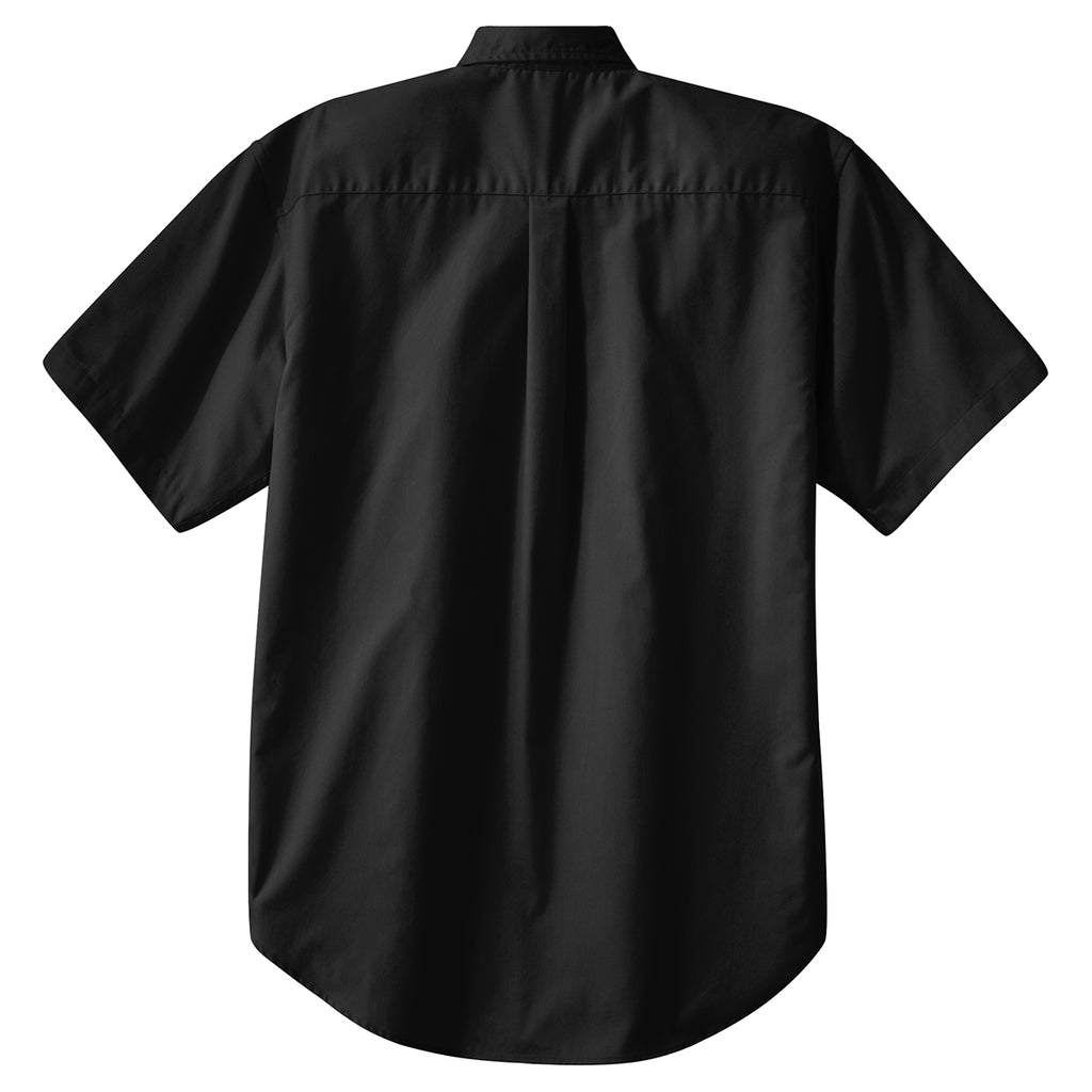 Port Authority Men's Black/Light Stone Tall Short Sleeve Easy Care Shirt
