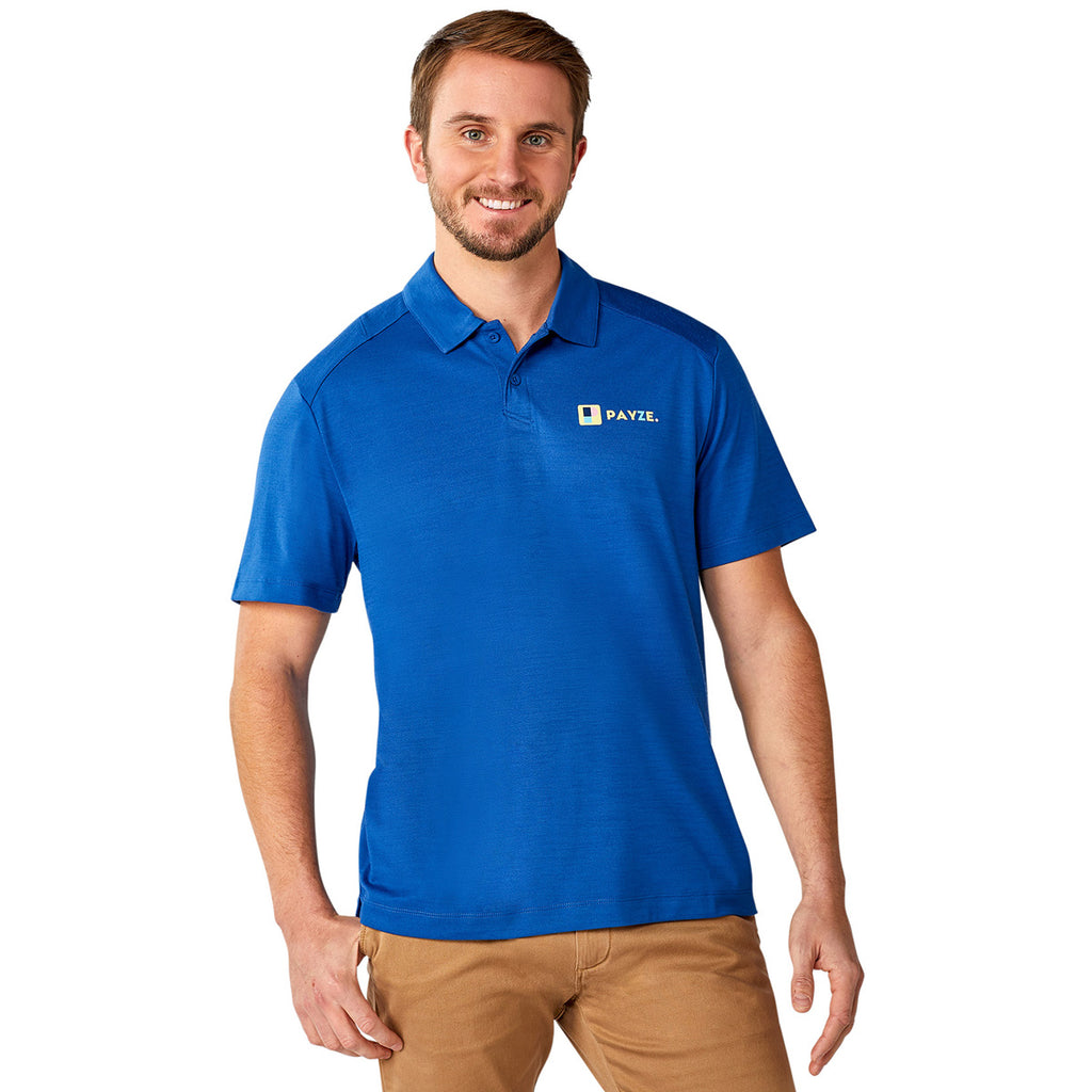 Elevate Men's Metro Blue Amos Eco Short Sleeve Polo