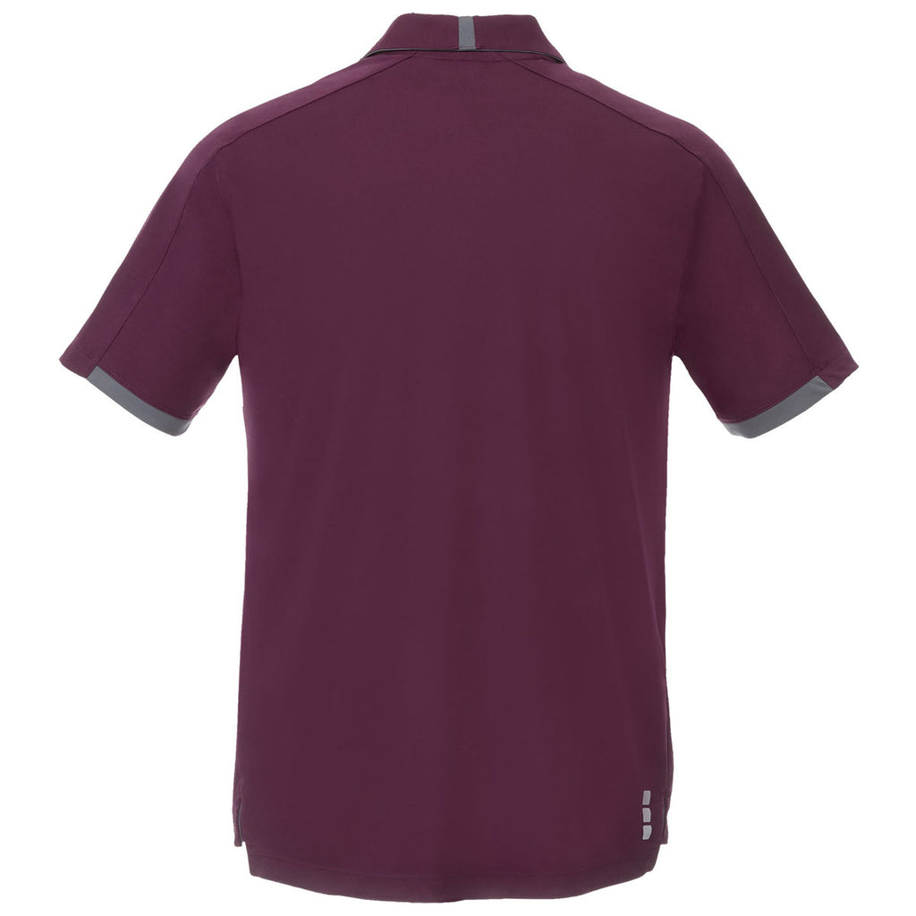 Elevate Men's Maroon/Grey Storm Cerrado Short Sleeve Polo