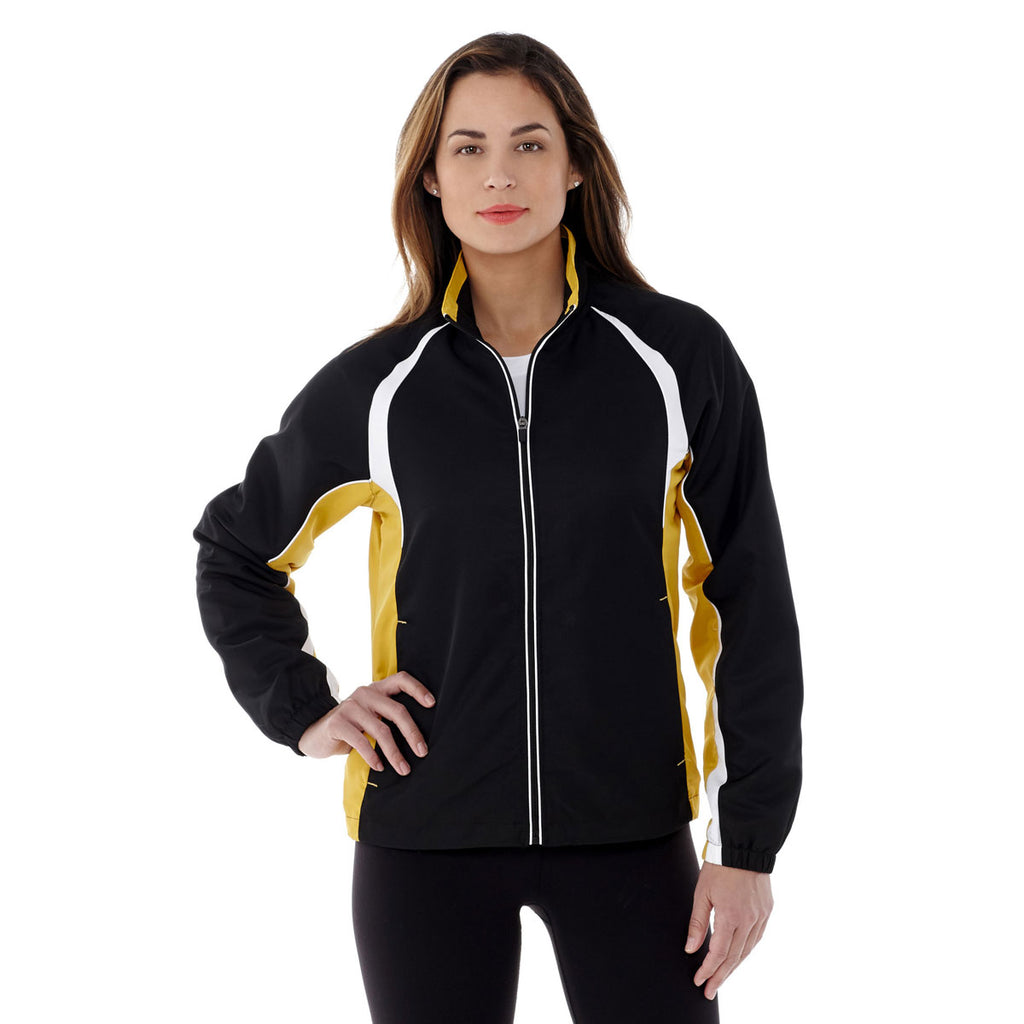 Elevate Women's Black/Gold/White Kelton Track Jacket