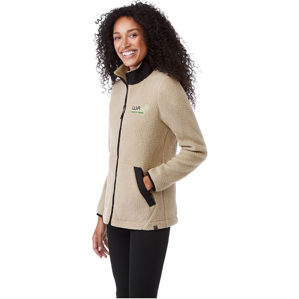 Trimark Women's Desert Khaki/Black Kahuzi Eco Full Zip Sherpa Fleece Jacket
