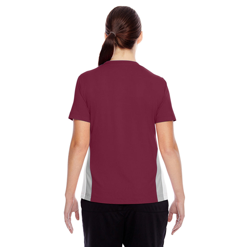 Team 365 Women's Sport Maroon Short-Sleeve Athletic V-Neck Tournament Jersey