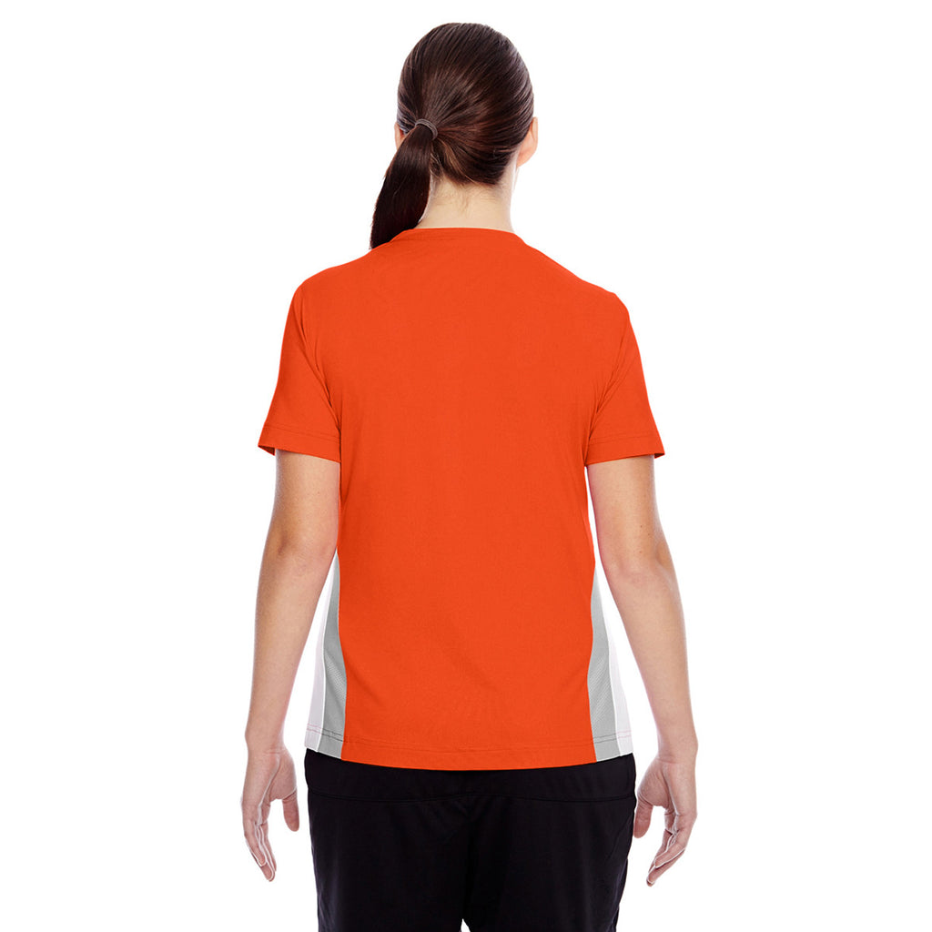 Team 365 Women's Sport Orange Short-Sleeve Athletic V-Neck Tournament Jersey