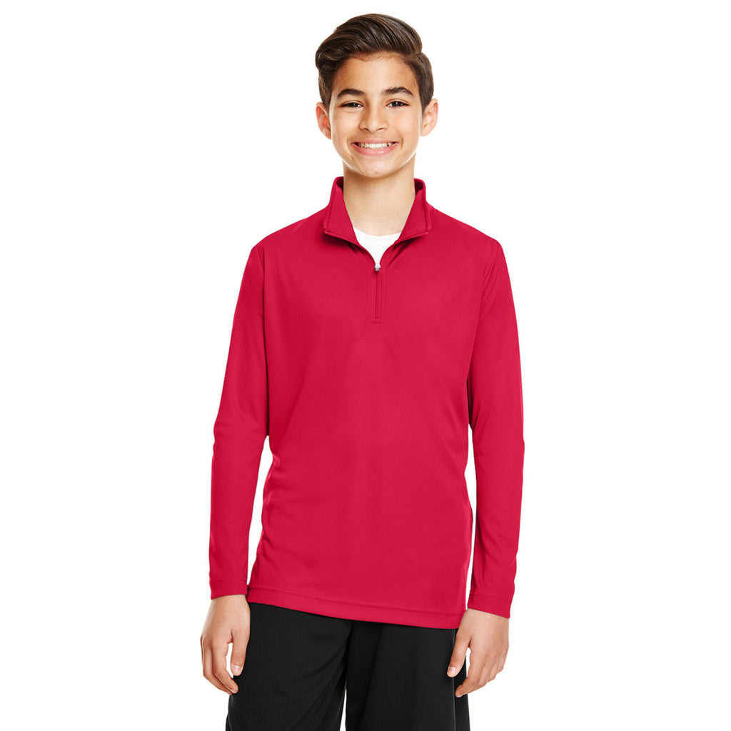 Team 365 Youth Sport Red Zone Performance Quarter Zip