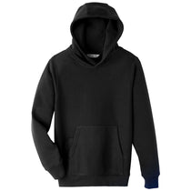 Team 365 Youth Black Zone HydroSport Heavyweight Pullover Hooded Sweatshirt