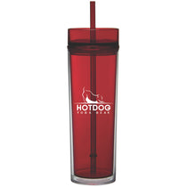 Gold Bond Inc Red 16 oz Tube Tumbler with Straw