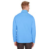 UltraClub Men's Colmbia Blue Heather Coastal Pique Fleece Quarter-Zip