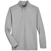 UltraClub Men's Silver Heather Coastal Pique Fleece Quarter-Zip