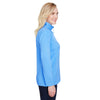 UltraClub Women's Colmbia Blue Heather Coastal Pique Fleece Quarter-Zip