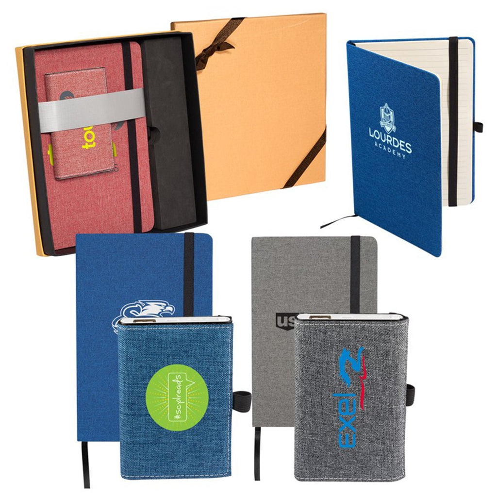 Strand Grey Snow Canvas Notebook/Executive Charger Gift Set