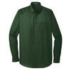 Port Authority Men's Deep Forest Green Long Sleeve Carefree Poplin Shirt