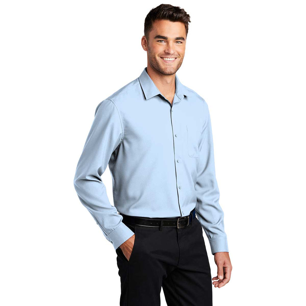 Port Authority Men's Cloud Blue Long Sleeve Performance Staff Shirt
