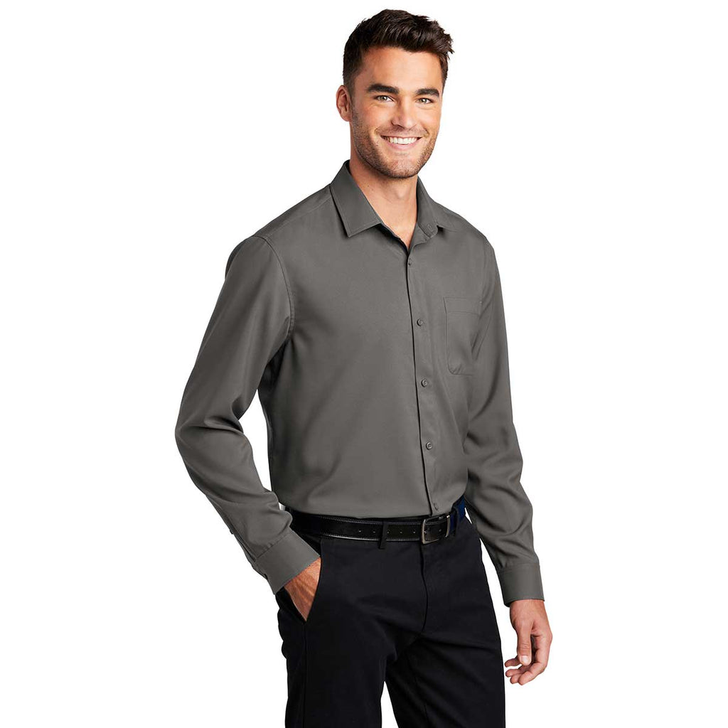 Port Authority Men's Graphite Long Sleeve Performance Staff Shirt
