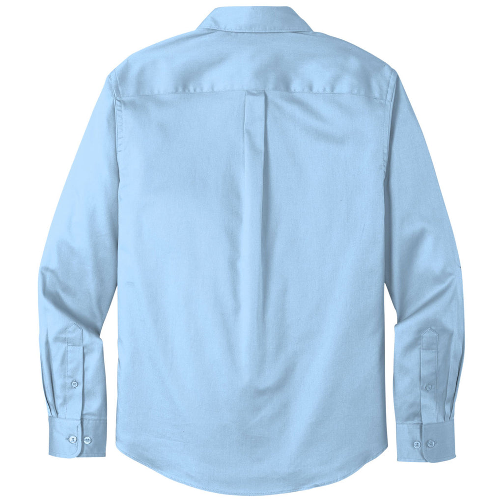 Port Authority Men's Cloud Blue Long Sleeve SuperPro React Twill Shirt