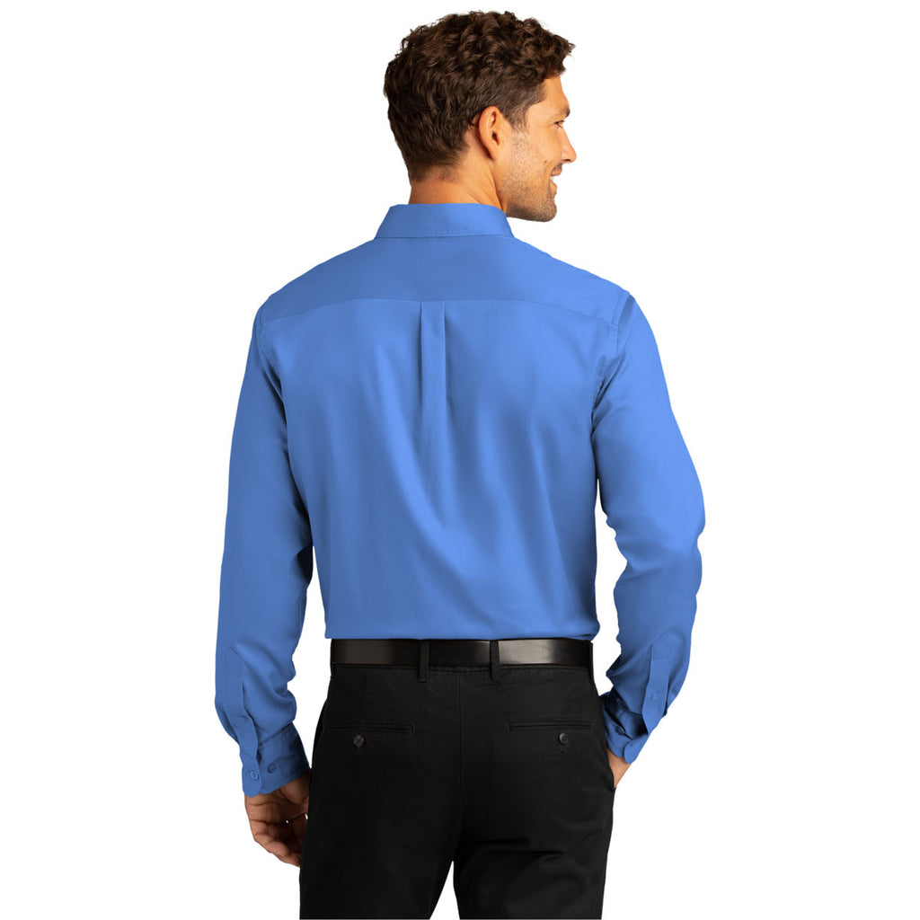 Port Authority Men's Ultramarine Blue Long Sleeve SuperPro React Twill Shirt