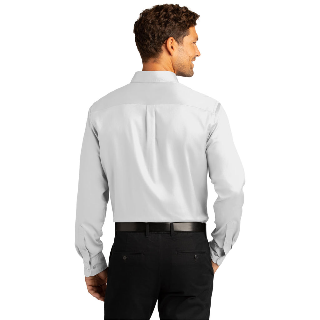 Port Authority Men's White Long Sleeve SuperPro React Twill Shirt
