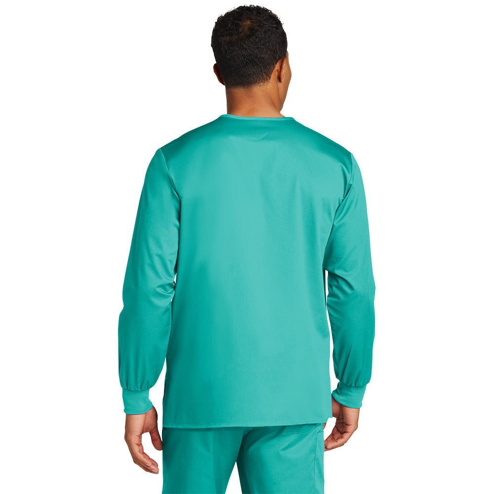 WonderWink Unisex Teal Blue WorkFlex Snap-Front Scrub Jacket