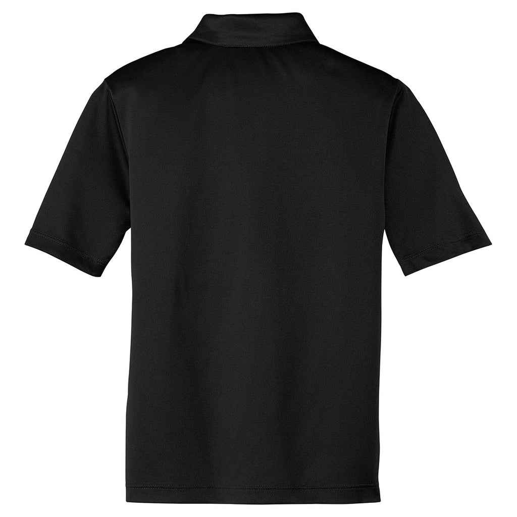 Port Authority Youth Black Silk Touch Performance Polo