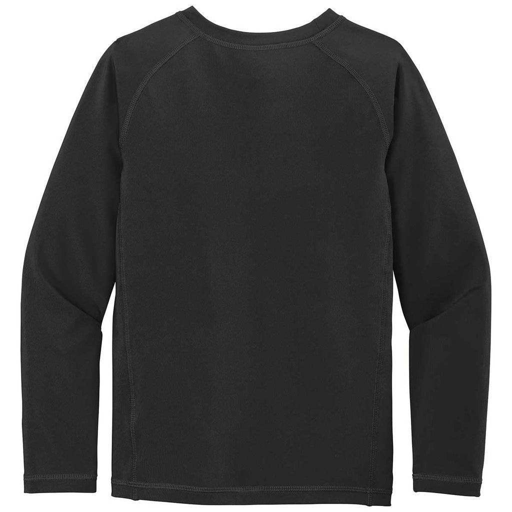 Sport-Tek Youth Black Long Sleeve Rashguard Tee