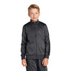 Sport-Tek Youth Graphite Grey/Black Tricot Track Jacket