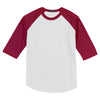 Sport-Tek Youth White/Cardinal Colorblock Raglan Jersey