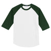 Sport-Tek Youth White/Forest Colorblock Raglan Jersey