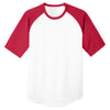 Sport-Tek Youth White/Red Short Sleeve Colorblock Raglan Jersey