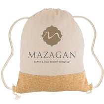 Gold Bond Inc Natural Cotton Canvas Drawstring Backpack with Cork