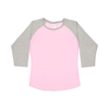 LAT Women's Pink/Vintage Heather Baseball Fine Jersey T-Shirt