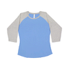 LAT Women's Carolina Blue/Vintage Heather Baseball Fine Jersey T-Shirt